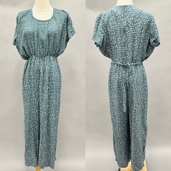 Vintage 90s Debra Martin Floral Smocked Top Dolman Sleeve Jumpsuit Size 12 - Picture 16 of 16